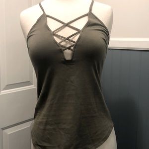 Army green tank top